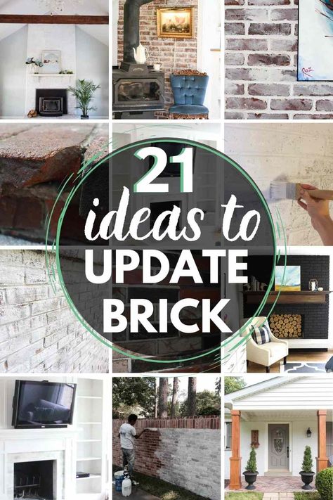 21 Incredible Brick Update Ideas - The Heathered Nest Limewash Brick Exterior, Brick House Exterior Makeover, Lime Wash Brick, Brick Wall Ideas, Painted Brick Wall, German Smear, Whitewash Brick, Painting Brick, Painted Brick Exteriors