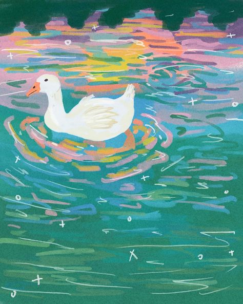 wishing I was a goose chillin in a lake 🪿✨🩷 Goose Illustration, Goose Drawing, Artsy Fartsy, 그림 그리기, Creative Ideas, Ash, Arts And Crafts, Lake, Instagram Photos