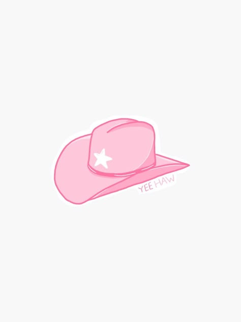 "pink cowboy hat" Sticker by pea-bee | Redbubble Pink Cowboy Hat Wallpaper, Cowboy Hat Wallpaper, Hat Wallpaper, Cowboy Hat Sticker, Background Preppy, Aesthetic Hats, Chic Desktop Wallpaper, Wedding Wallpaper, Pink Cowboy Hat