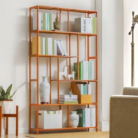 MoNiBloom Bookcase | Wayfair Book Display Shelf, Books Display, Open Bookshelf, Open Bookshelves, Modern Bookshelf, Laurel Canyon, Modern Bookcase, Open Bookcase, Cottage Life