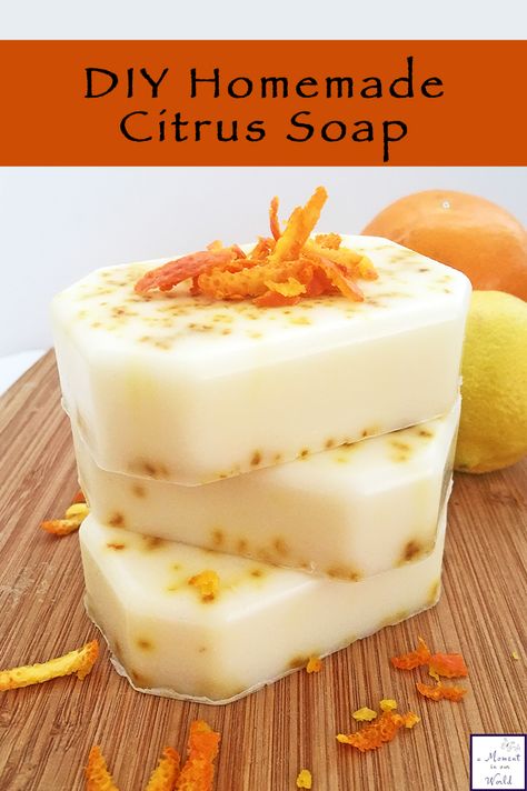 For this DIY homemade Citrus Soap, I combined the goat's milk soap base with the refreshing and uplifting smell of citrus. Goat Milk Soap Recipe, Goats Milk Soap Base, Citrus Soap, Coffee Soap, Soap Recipe, Homemade Soap Recipes, Soap Base, Glycerin Soap, Creative Learning