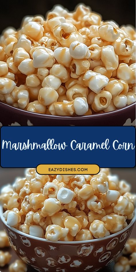 Looking for a sweet and crunchy treat? Try this Marshmallow Caramel Corn! It’s the perfect blend of soft caramel and chewy marshmallows mixed with crispy popcorn. This recipe is quick and easy, making it a fantastic snack for any occasion. It’s one of those good-for-you desserts that satisfy your sweet tooth without feeling too heavy. Plus, with its rich caramel flavor, it’s a great way to use up marshmallows you have left over. Add it to your popcorn party mix recipes for a fun twist on your usual snacks! #GoodForYouDesserts #QuickCaramelPopcorn #PopcornMarshmallowRecipes #GourmetPopcornFlavors Use Up Marshmallows, Marshmallow Caramel, Caramel Corn Recipe, Popcorn Party, Corn Recipe, Mix Recipes, Soft Caramel, Caramel Corn, Party Mix