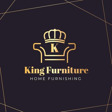 Elegant furniture logo | Free Vector #Freepik #freevector #golden-template #luxury-template #gold-template #sophisticated Golden Furniture, Chairs Logo, Association Logo, King Furniture, Handmade Logo, Architecture Logo, City Logo, Furniture Logo, Photography Studios