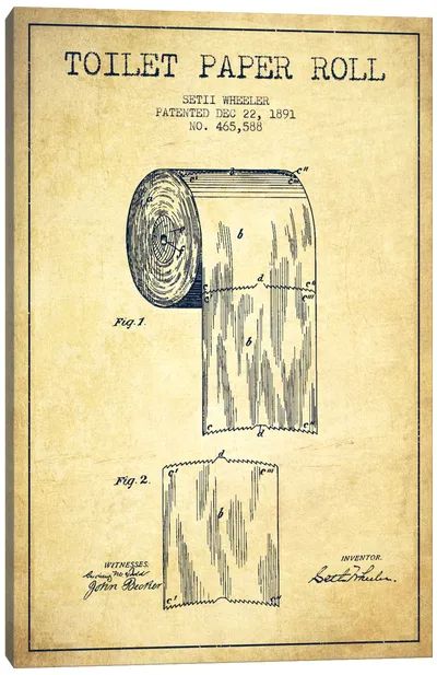 Toilet Paper Patent, Lavatory Design, Patent Art Prints, Blueprint Art, Retro Kunst, Patent Drawing, Patent Art, Toilet Paper Roll, Patent Prints