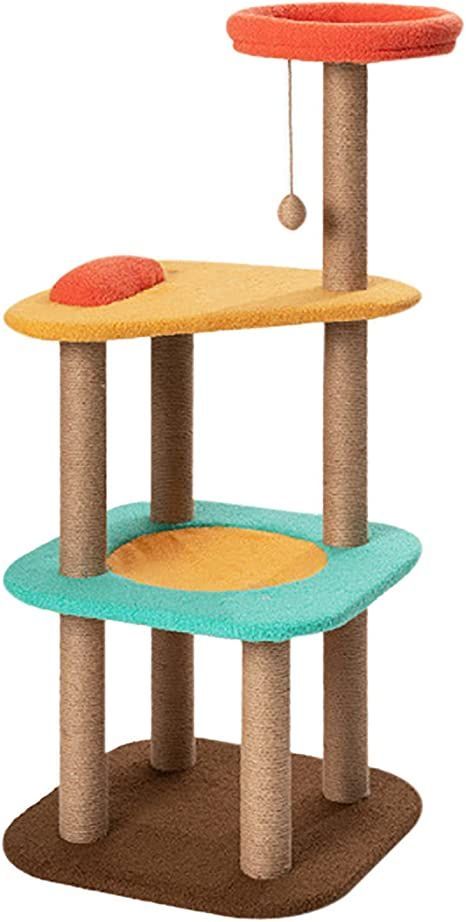 Colorful Cat Tree Cat Tower Indoor,Scratching Post Jumping Toy Climbing Frame Multifunctional Apartment,for All Cats Tree Cat Tower, Cat Climbing Frame, Tree Cat, Cat Activity, Colorful Cat, Cat Scratch, Wood Cat, Climbing Frame, Cat Climbing