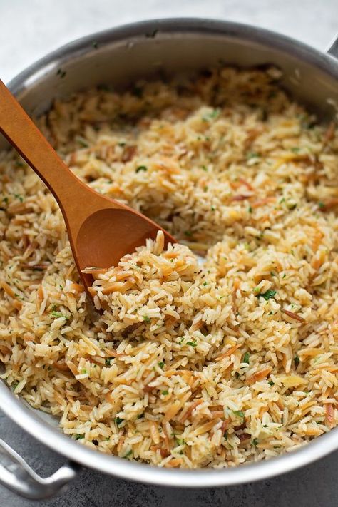 Perfect Rice Pilaf | lifemadesimplebakes.com Rice Cooked In Chicken Broth, Chicken Pilaf Recipe, Life Made Simple, Pilaf Recipe, Seasoned Rice Recipes, Pilaf Recipes, Food Rice, Cooking Rice, Rice Side