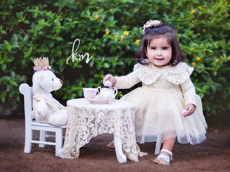 Outdoor Second Birthday Photoshoot, Tea For Two Photo Shoot, Tea Party 1st Birthday Photoshoot, Second Birthday Pictures, Tea Party Photoshoot, Tea Party Pictures, Tea Party Photography, Toddler Tea Party, Baby Tea Party