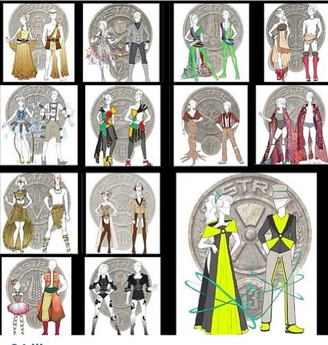 The Districts and their Ceremony Outfits District 6 Outfit, Hunger Games Districts Outfits, Hunger Games Outfits Arena, District 4 Outfit, Games Outfits, Hunger Games Tributes, Hunger Games Outfits, Hunger Games Districts, Hunger Games Fashion