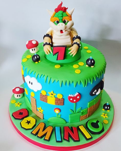 Bowser, mario Mario And Bowser Birthday Cake, Bowser Birthday Cake, Bowser Cake, Mario Themed Cake, Bowser Birthday, Cake 2023, Mario Birthday Cake, Mario Bros Cake, Zelda Birthday