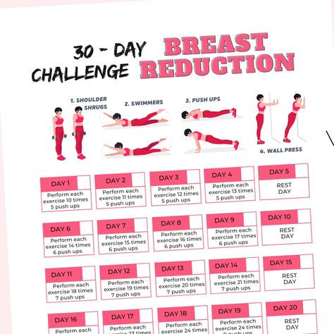 30-Day Breast Reduction Challenge: Tone and Reduce Your Chest Naturally

 Tone and reduce your chest naturally in just 30 days
 No surgery or pills required
 Includes a complete workout plan and nutrition guide
 Downloadable PDF for easy access #12_Minute_Workout #Gym_Antrenmanları #Latihan_Kardio #Quick_Workout_Routine https://www.theworldaccordingtome.org/fitness-health/1942179_30-day-ab-challenge-for-beginners-get-stronger-abs-step-by-step/?6-week-fat-burn-challenge 30 Day Chest Challenge For Women, Chest Reducing Exercises, Shrink Breast Size Workout, Exercise To Reduce Breast Size At Home, Workout To Reduce Breast Size, How To Make Breast Smaller, Reduce Chest Size Exercise, Breast Reduction Exercise Workout, Workout For Smaller Breast