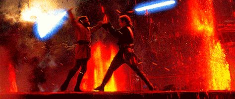 Anakin Vs Obi Wan, Padme Anakin, Anakin Obi Wan, Star Wars Lightsaber, Star Wars Gif, Anakin Vader, Love And Loss, Star Wars Watch, Star Wars Anakin