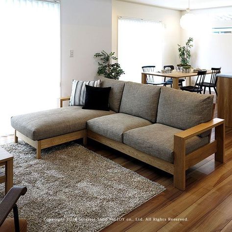 Earthy Home Decor, Wooden Sofa Designs, Minimalist Sofa, Japanese Home Decor, Living Room Sofa Design, Diy Sofa, Wood Sofa, Wooden Sofa, Living Room Decor Apartment