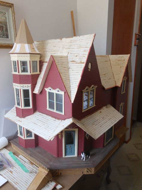 Pierce dollhouse under construction Greenleaf Pierce Dollhouse, Pierce Dollhouse, Diy Dollhouse, Small Things, Gingerbread House, Gingerbread, Doll House, Miniatures, Dolls