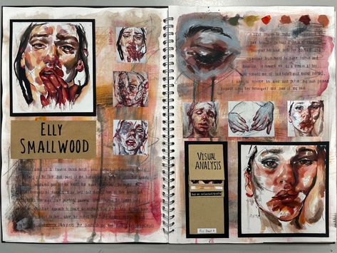 Visual Arts Portfolio, As Level Art Coursework, Moment In Time Art, Elly Smallwood Artist Research, Underrated Artists Art, A Level Portfolio, Art Evaluation Page, Identity Art Gcse Artists, Colourful Gcse Art Page