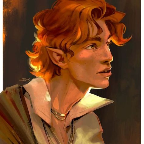 Half Elf Dnd, Red Hair Elf, Half Elf Bard, Dnd Elves, Male Elf, Red Hair Men, Elf Man, Half Elf, Elf Characters