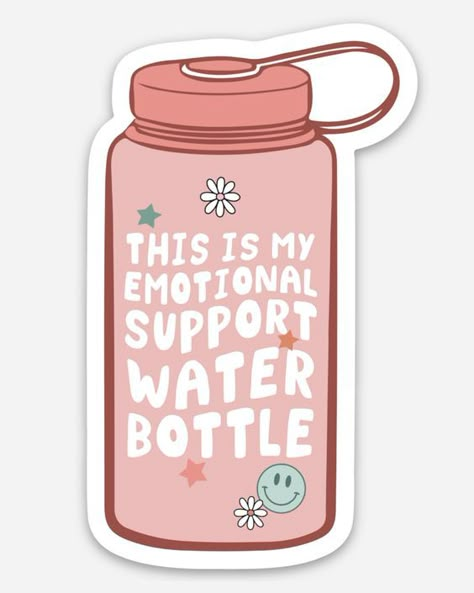 Emotional Support Water Bottle Sticker #stickersprintable #stickersheets #funnystickers #stickerideas #aestheticstickers #cutestickers Emotional Support Water Bottle, Adult Stickers, Work Stickers, Tumblr Stickers, Scrapbook Stickers Printable, Coffee Stickers, Bottle Sticker, Sticker Patches, New Sticker