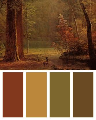 Albert Bierstadt, Forest Color, Paint Color Schemes, Color Palate, Design Seeds, Residential House, Colour Board, Colour Schemes, Color Pallets