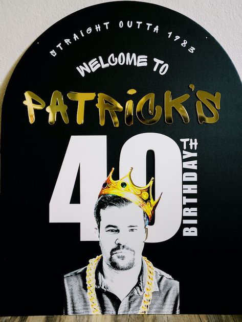 Straight Outta 30s Party, Wutang Birthday Party, Notorious Big 40th Birthday, 90s Hip Hop 40th Birthday Party, 40th Birthday Hip Hop Theme, Straight Outta My 30s Party, Straight Out Of My 30s Party, 90s Hip Hop Party Ideas, Hip Hop Birthday Party Ideas For Adults