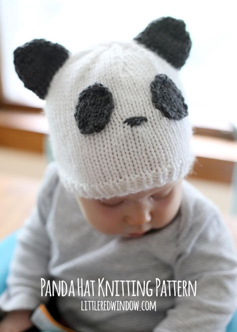 The Sweet Panda Baby Hat is as cute as can be. Knitting for babies is so fun, because everyone loves the precious designs and playful aesthetic. Plus, pandas are one of the most adorable animals in existence, so you can't go wrong. Baby Bunny Hat, Panda Hat, Panda Baby, Baby Hat Knitting Pattern, Hat Knitting Pattern, Baby Hat Patterns, Blanket Diy, Hat Knitting, Childrens Hats