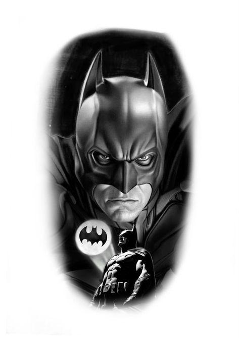 Marvel Tattoo Design, Super Hero Tattoos, Comic Book Tattoo, Batman Hero, Horror Movie Tattoos, Comic Tattoo, Batman Tattoo, Movie Tattoos, Ghost Tattoo