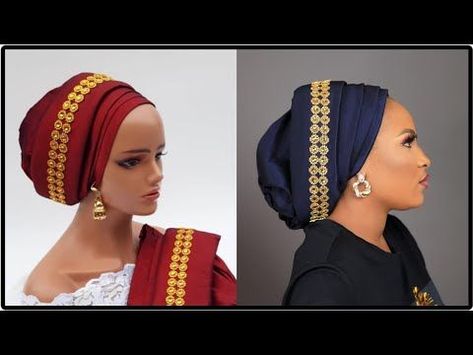 Trending pleated turban cap with double pleated embellished design - YouTube in 2022 | Turban, Turban style, Twist hairstyles Latest Turban Cap Design, Latest Turban Cap Styles, Turban Cap Style, Turban Designs, How To Make Turban, Turban Headband Tutorial, Diy Turban, African Inspired Wedding, Turban Styles