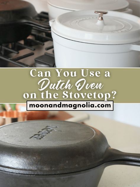 Can you use a cast iron Dutch oven on the stove? Yes! Contrary to popular belief, you can cook with cast iron on any stovetop. Learn the do's and don'ts of cooking in a cast iron Dutch oven on your stove. Oven Storage Ideas, Cast Iron Dutch Oven Recipes, Homemade Cheeseburgers, Best Dutch Oven, Enamel Dutch Oven, Double Dutch, Induction Stove, Cast Iron Dutch Oven, Cast Iron Cooking