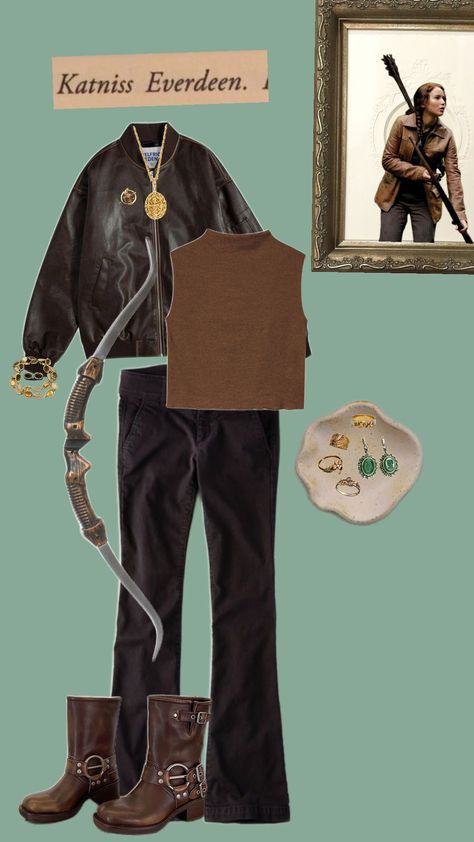 Katniss Everdeen Outfit, Katniss Outfit, Hunger Games Outfits, Outfit Inspired, Katniss Everdeen, Princess Kate, Halloween Costume Ideas, Hunger Games, Costume Ideas