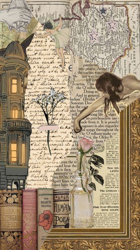 #myfirstshuffle #vintage #wallpaper Vintage Wallpaper Collage, Vintage Drawing Ideas, Aesthetic Wallpaper Iphone Vintage, Vintage Lockscreen, Wallpaper Iphone Vintage, Book Art Projects, Vintage Style Wallpaper, Gcse Art Sketchbook, Aesthetic Wallpaper Iphone