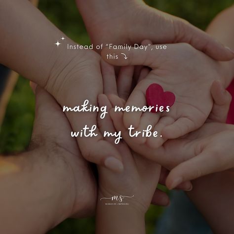 instead of “Family Day” use these:🥰 #Family #familyday #familybonding #fambam #sunday #quotes #quotesoftheday #caption #notes #instagramtips #randomthoughts #fyp #margesn #smm Family Bonding Caption, Sunday Quotes, Family Bonding, Family Day, Making Memories, Instagram Tips, Quotes, Quick Saves