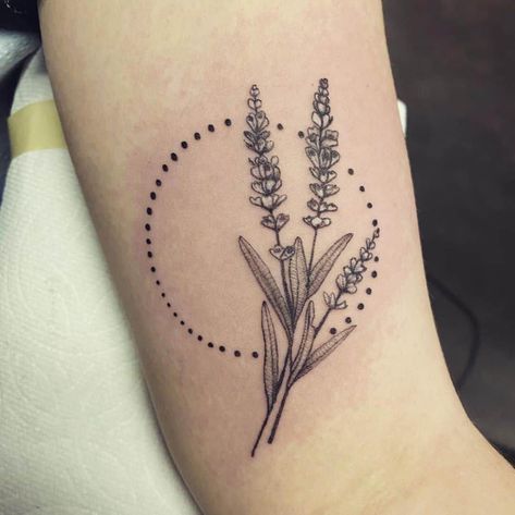 fineline lavender tattoo - Ecosia - Images Herbal Tattoo Ideas, Lavender Tattoo Black, Lavender Tattoo Design, Dotted Tattoo, Lavender Tattoos, Herbal Tattoo, Lavender Tattoo, Dot Tattoos, Sweet Tattoos