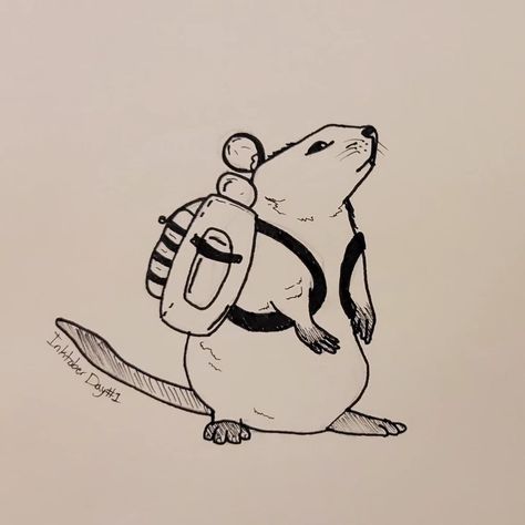 Pack Rat Day 1 of Inktober. #liedinktober #inktober #inktober2024backpack #inktober2024 #inktober2024day1 Pack Rat, Rats, Quick Saves