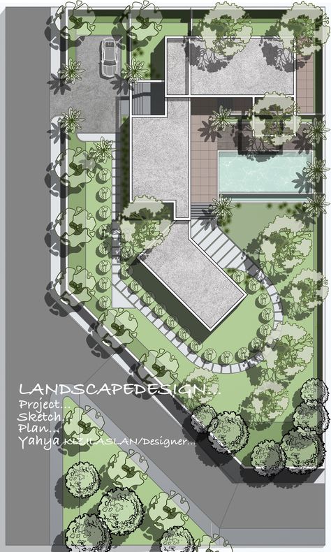 Siteplan Architecture Layout, Villa Landscape Design Plan Layout, Urban Spaces Design, Site Plan Design, Landscape Architecture Graphics, Landscape Architecture Plan, Architecture Blueprints, Landscape Architecture Drawing, Concept Models Architecture