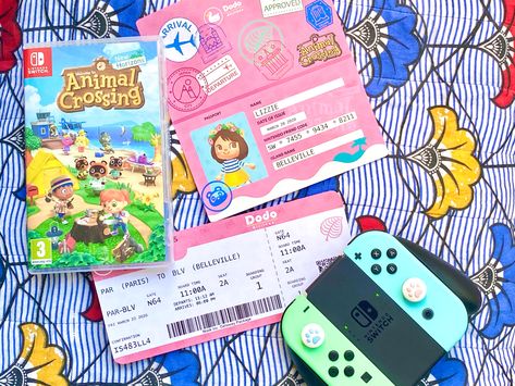 My talented husband @anthonyconleyart made my custom avatar and pink passport/boarding pass to go with my birthday present Animal Crossing New Horizons Nintendo Switch 🥳🎮 Animal Crossing Passport, Dodo Airlines, Pink Passport, Sweet Husband, Ticket Design, Baby Birthday Party, Animal Crossing Qr, Printable Crafts, Diy Clay Crafts