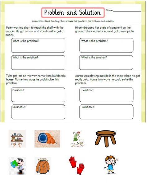 Problems And Solutions Activities, Problem Solving Worksheet Grade 1, Problem And Solution Worksheet, Problem Solution Activities, Reading Week Ideas, Opinion Writing Kindergarten, Text Structure Activities, Live Worksheet, Text Structure Worksheets