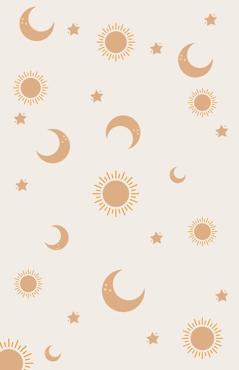 Boho Sun And Moon Wallpaper, Preppy Moon Wallpaper, Boho Cute Wallpaper, Sun And Moon Homescreen, Boho Homescreen Wallpaper, Boho Simple Wallpaper, Aesthetic Phone Wallpaper Boho, Boho Moon Wallpaper, Boho Wallpapers Aesthetic