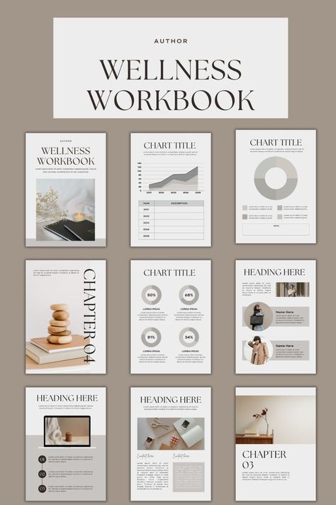 Download our 20-page wellness workbook template to help you track your health and wellness goals. #wellness #health #fitness #wellnesstips . #Communication_Networks #Budget_Planner_Book #Branding_Workbook #Ebook_Template_Design Budget Planner Book, Branding Workbook, Ebook Template Design, Catalog Design Layout, Social Media Guide, Cookbook Template, Planner Tracker, Ebook Design, Workbook Template