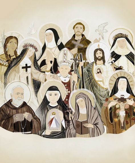 Catholic Wallpaper, Graphic Shapes Design, Jesus Christ Painting, Saints Days, Jesus And Mary Pictures, Christian Artwork, All Saints Day, November 1st, Bride Of Christ