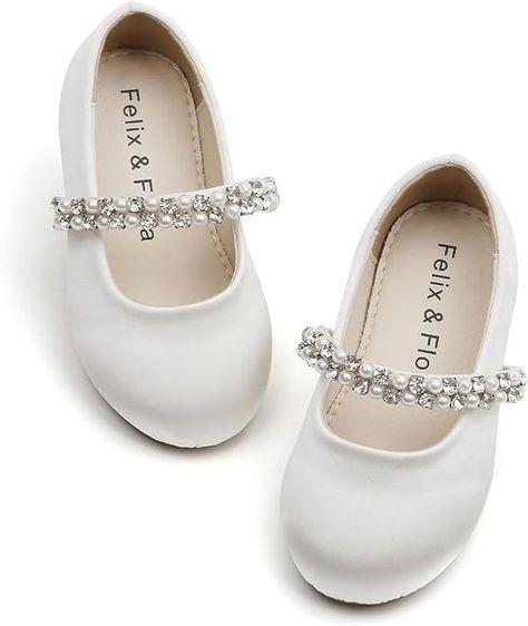 Amazon.com | Felix & Flora Girls Toddler Little Ballet Shoes - Flower Girls Mary Jane Flats Dress Shoes Party Wedding | Ballet Shoes Party, Flat Dress Shoes, Mary Jane Flats, Girls Toddler, Flower Girls, Party Wedding, Mary Janes, Ballet Shoes, Toddler Girl