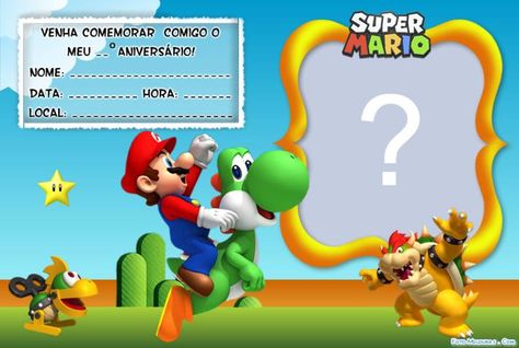 Moldura - Convite Do Mario Bros Mario Png, Mario E Luigi, Veronica Lodge, Mario Art, Mario Bros., Lego Ninjago, Super Mario Bros, Mario Bros, Super Mario