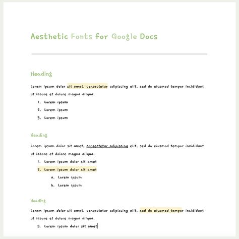 Aesthetic Fonts on Google Docs Fonts For Google Docs, Aesthetic Google Docs Ideas, Google Doc Notes Template, Aesthetic Google Fonts, Google Notes, Google Doc Templates, Executive Resume Template, Essay Template, Docs Templates