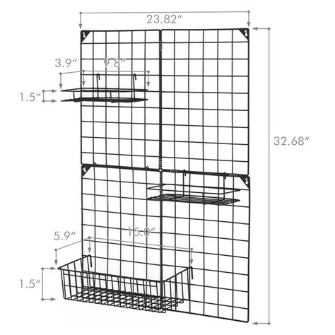 Wire Wall Basket, Wall Grid, Home Command Center, Grid Panel, Wall Organizer, Vertical Storage, Memo Board, The Wire, Wire Baskets