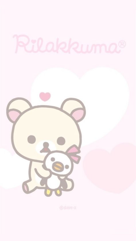 Korilakkuma Poster, Korilakkuma Wallpaper, Rilakkuma Wallpaper, Future Wallpaper, Soft Pink Theme, Cocoppa Wallpaper, Iphone Home Screen Layout, Simple Phone Wallpapers, Hello Kitty Art