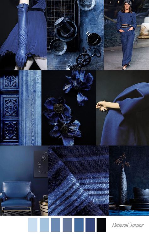 NAVY SEAL - color, print & pattern trend inspiration for Fall 2019 by ... Pattern Curator, Classic Blue Pantone, Pantone 2020, Print And Pattern, Winter Typ, Blue Inspiration, Color Trends Fashion, Color Collage, Mood Indigo