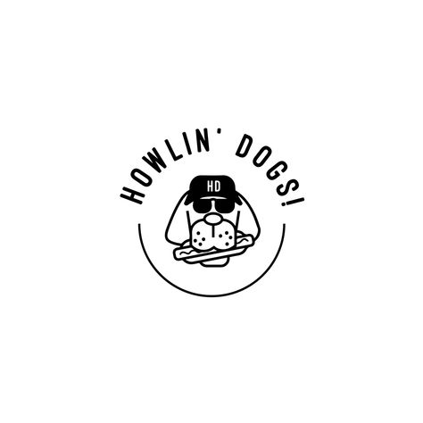 logo design / branding / identity for Howlin' Dogs. handmade smoked hot dogs in essex Hot Dog Branding, Hot Dog Logo Design, Smoked Hot Dogs, Hot Dog Logo, Dog Walking Quotes, Design Branding Identity, Dog Logo Design, Dog Quotes Love, Frida Art