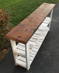 Pallet Sofa Table Diy Behind Couch, 6x6 Post Ideas Projects, Salvaged Wood Furniture, Table Pallet, Barnwood Table, Reclaimed Wood Console Table, Wood Sofa Table, Diy Console Table, Wood Furniture Design