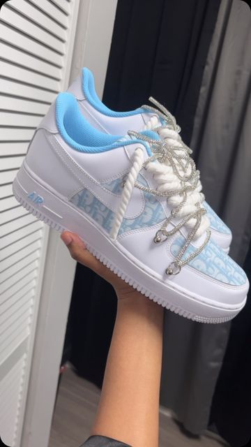 Custom Air Force 1’s on Instagram: "10% off all customs for labor day 💙👟 dm me to order 👩🏽‍🎨 #customairforceones #customairforce1 #customaf1 #customairforces #af1custom #briacustoms #airforce1custom #airforce1customs" Cute Custom Air Force 1, Custom Af1, Air Force 1 Custom, Custom Air Force 1, Air Forces, Air Force Ones, Labor Day, Air Force 1, Dm Me