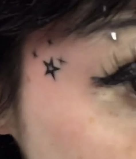 Small Star Face Tattoo, Star Chest Tattoo Female, Cute Face Tats, Cute Face Tattoos, Star Face Tattoo, Small Face Tattoos, Face Tats, Tatted Men, Tattoos Inspo