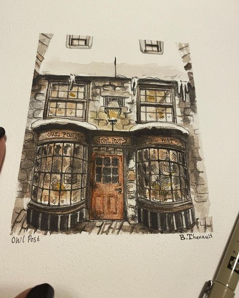 Harry Potter Aesthetic Drawing, Harry Potter Art Ideas, Harry Potter Inspired Paintings, Easy Harry Potter Painting, Harry Potter Sketchbook, Harry Potter Sketches, Watercolor Harry Potter, Movie Watercolor, Harry Potter Watercolor Art