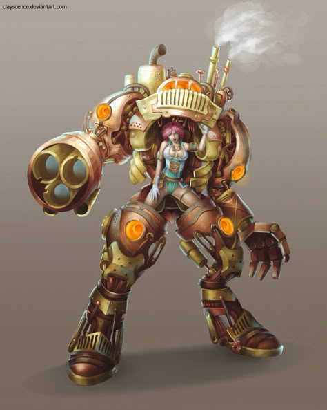 Definitely what I imagine the JJ's mech suit to be like...awesome in it's own right :) Mech Concept, Punk Character Design, Punk Character, Character Creating, Steampunk Robots, Steampunk Images, Steampunk Robot, Steampunk Characters, Mecha Suit