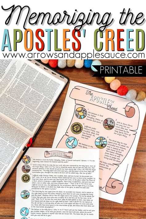 Apostles Creed Activities, Apostles Creed Catholic, Apostles Creed Printable, Third Grade Homeschool, Education Printables, Mother Culture, Class Crafts, Story Illustration, Child Activities